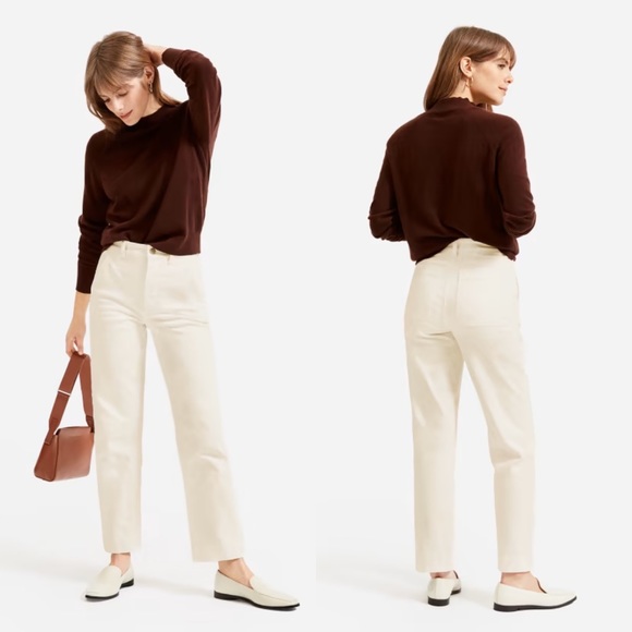 Everlane Denim - NWT Everlane The Straight Leg Crop 2 Sandstone Stretch High Waisted Ankle